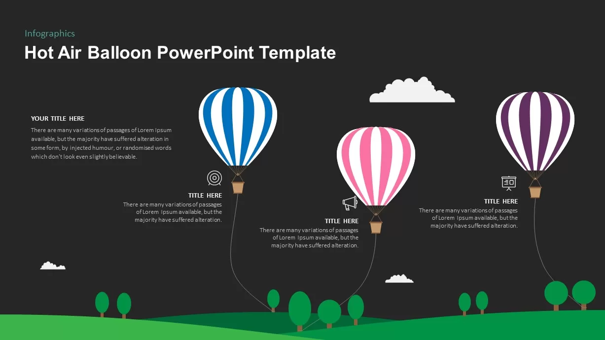 Hot Air Balloon PowerPoint Timeline Template