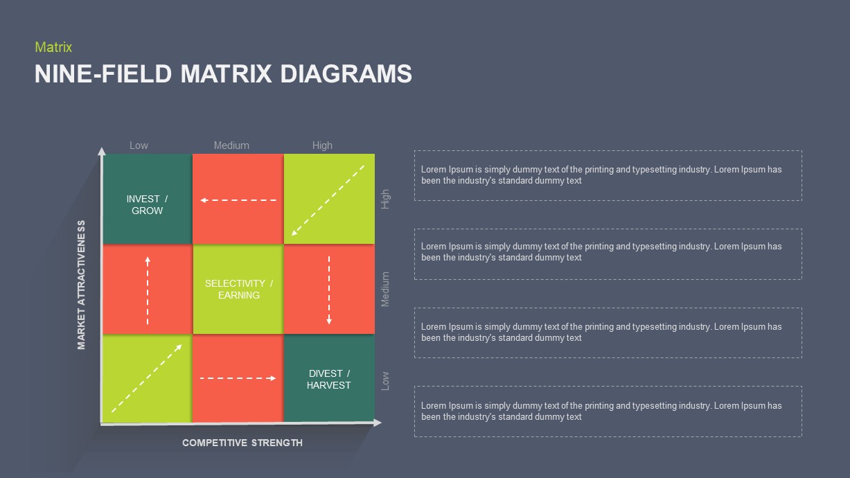 Nine Field Matrix PowerPoint Template | Slidebazaar