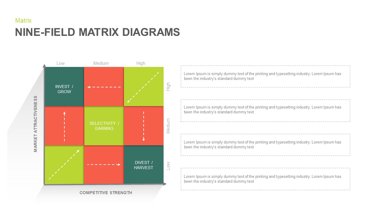 Nine Field Matrix PowerPoint Template | Slidebazaar