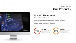 annual report products PowerPoint template