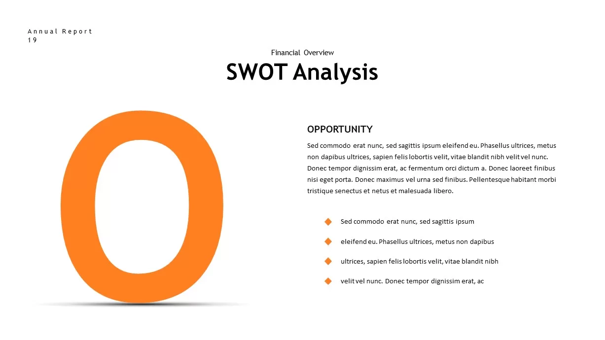 annual report swot analysis PowerPoint template