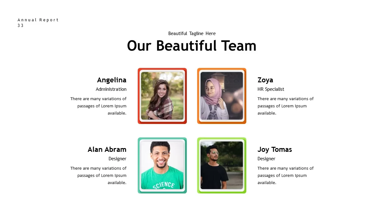 annual report team PowerPoint template