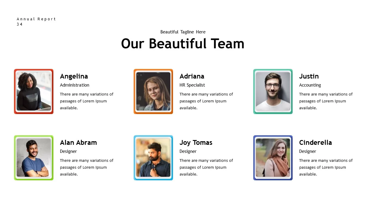 annual report team PowerPoint template