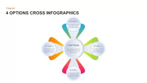 4 Options Cross Infographic PowerPoint Diagram