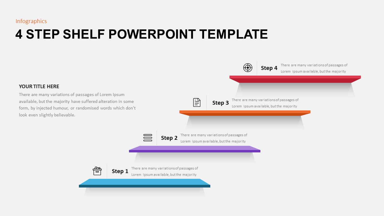 4 Step Shelf Timeline PowerPoint Template