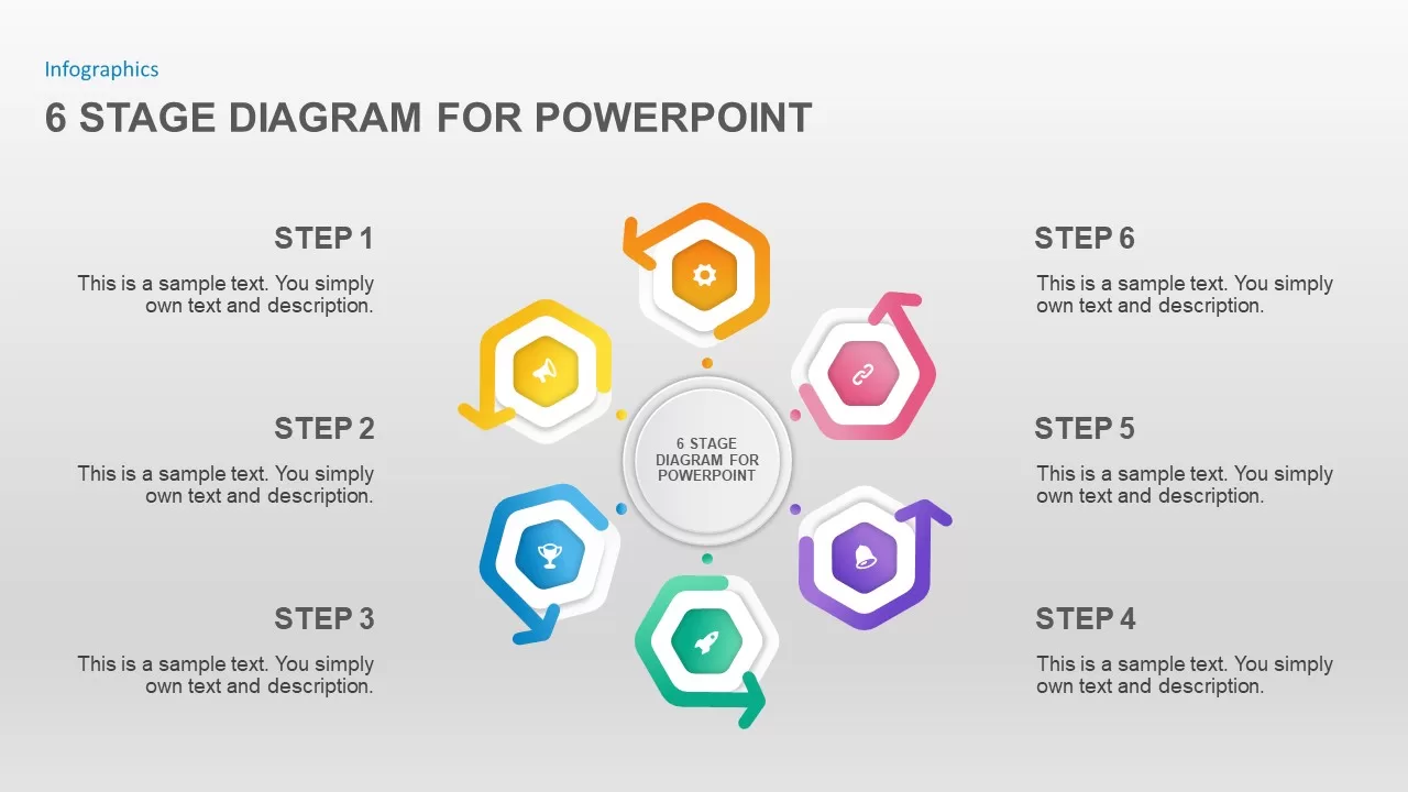 6 Stage Diagram for PowerPoint