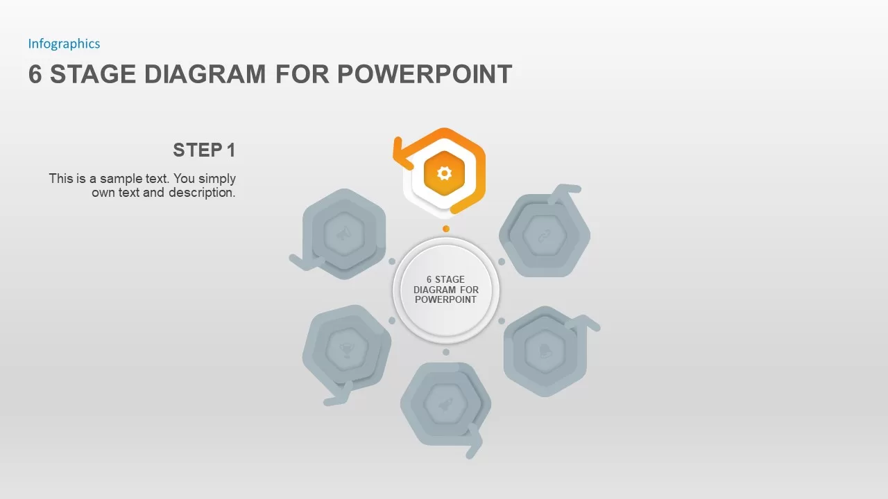 6 Stage Diagram for PowerPoint