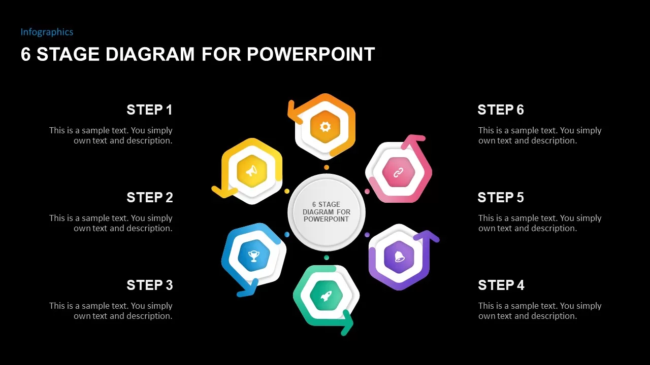 6 Stage PowerPoint Diagram