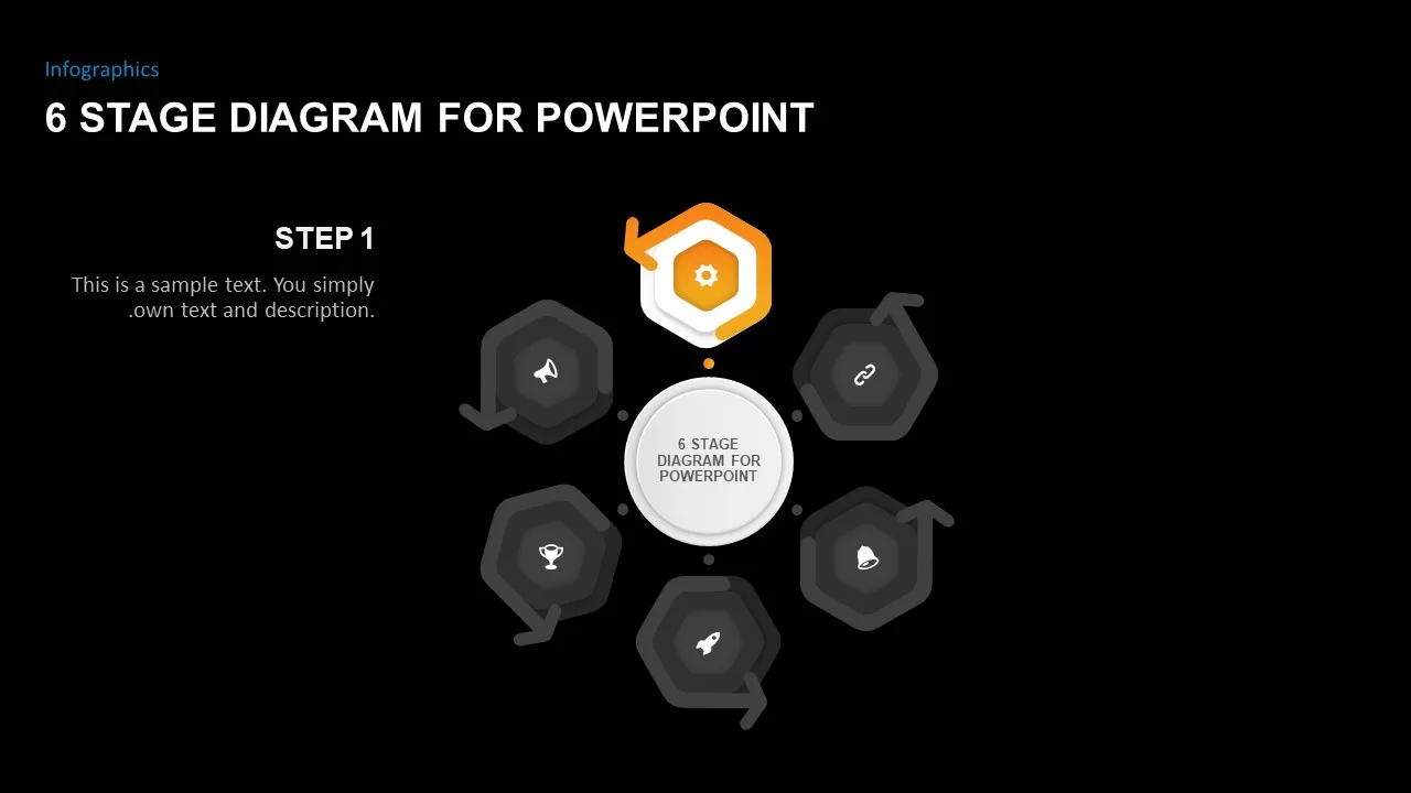 6 Stage PowerPoint Diagram