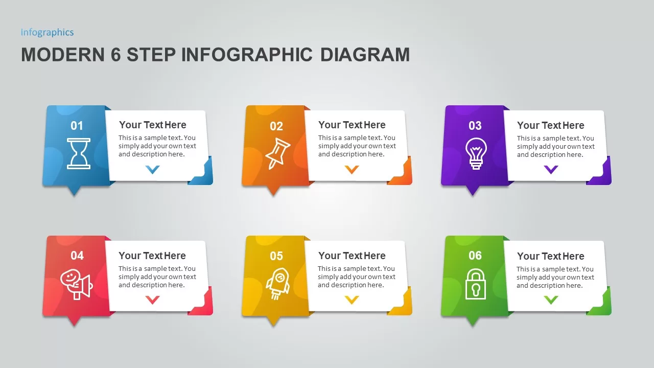 6 Step Process Infographic Diagram