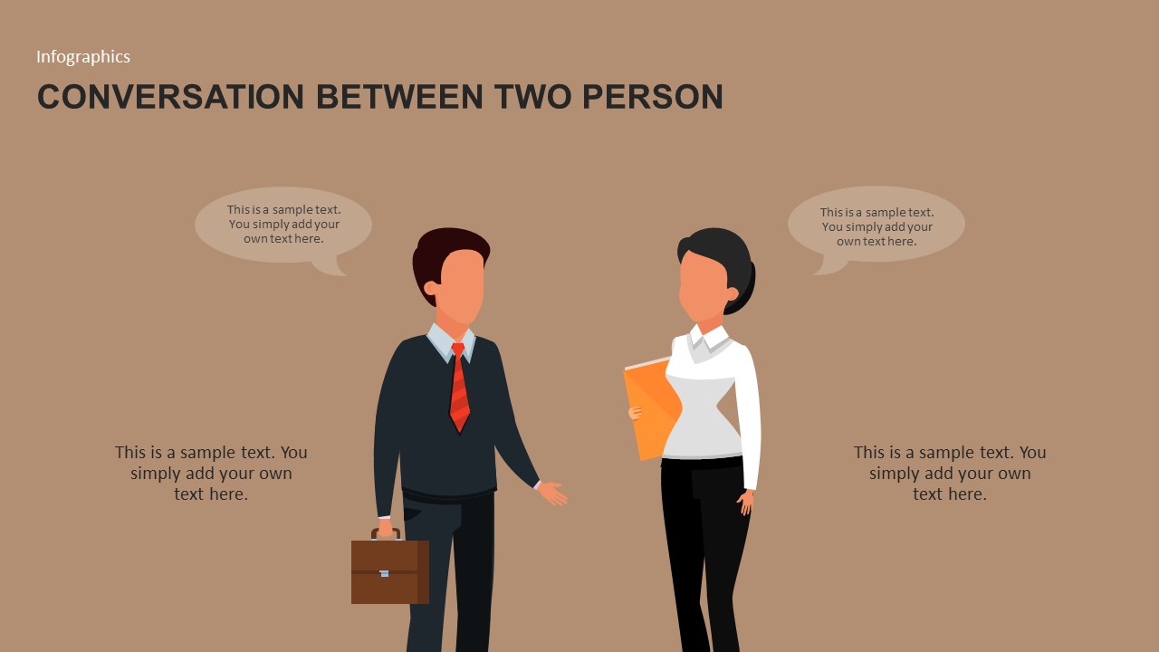 Conversation Between Two Person PowerPoint Template