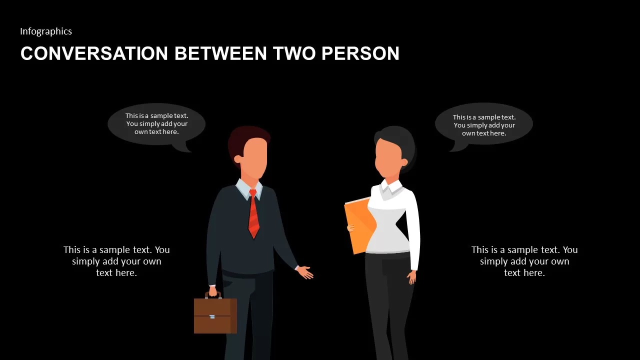 Infographics for conversation between two businessmen PowerPoint design