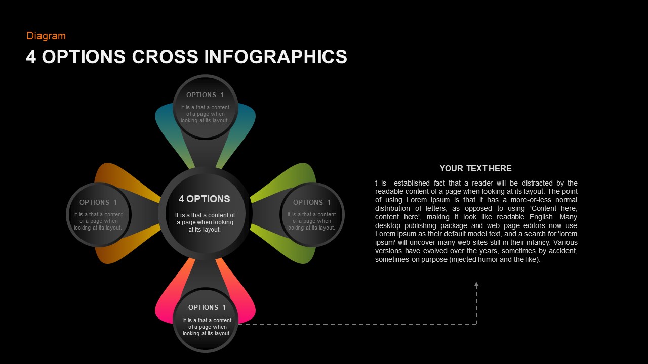 4 Options Cross Infographic Powerpoint Diagram Slidebazaar