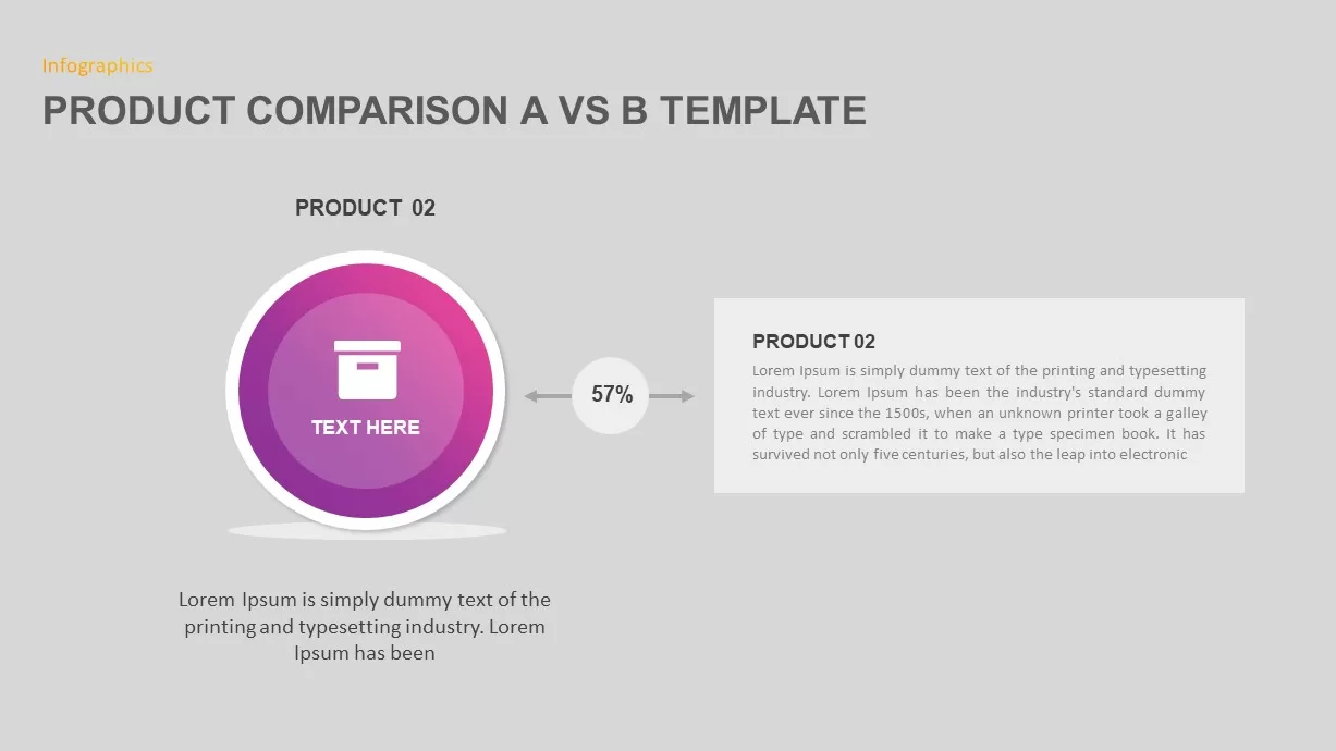 Product Comparison A vs B PowerPoint Slide