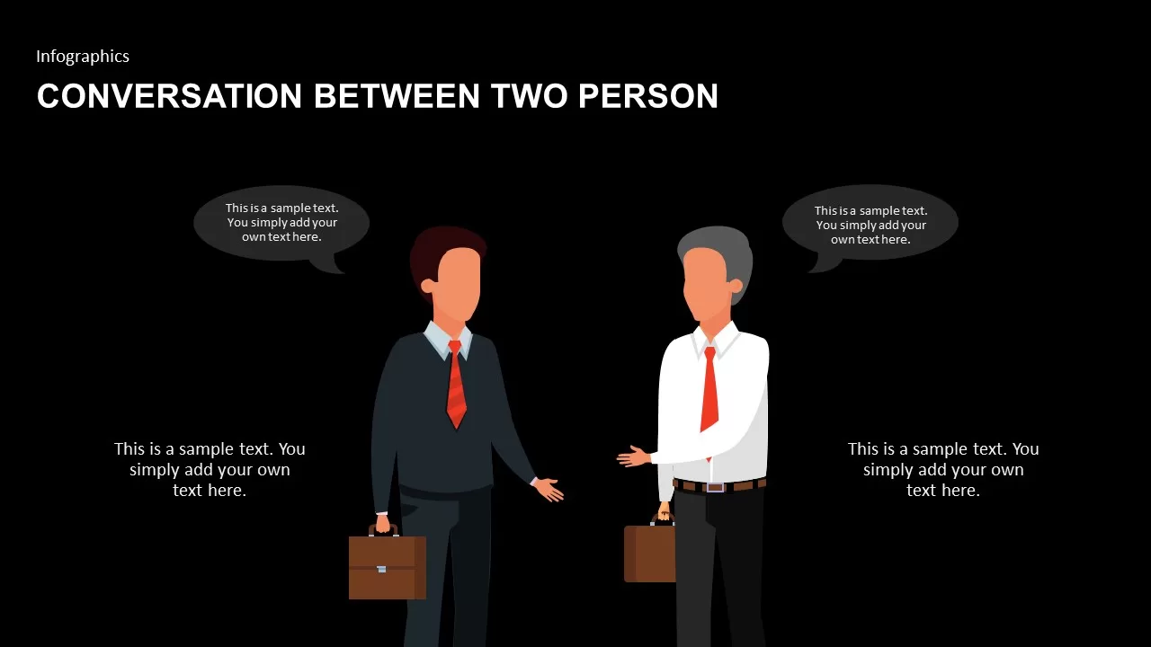 animated PowerPoint of conversation between two person template