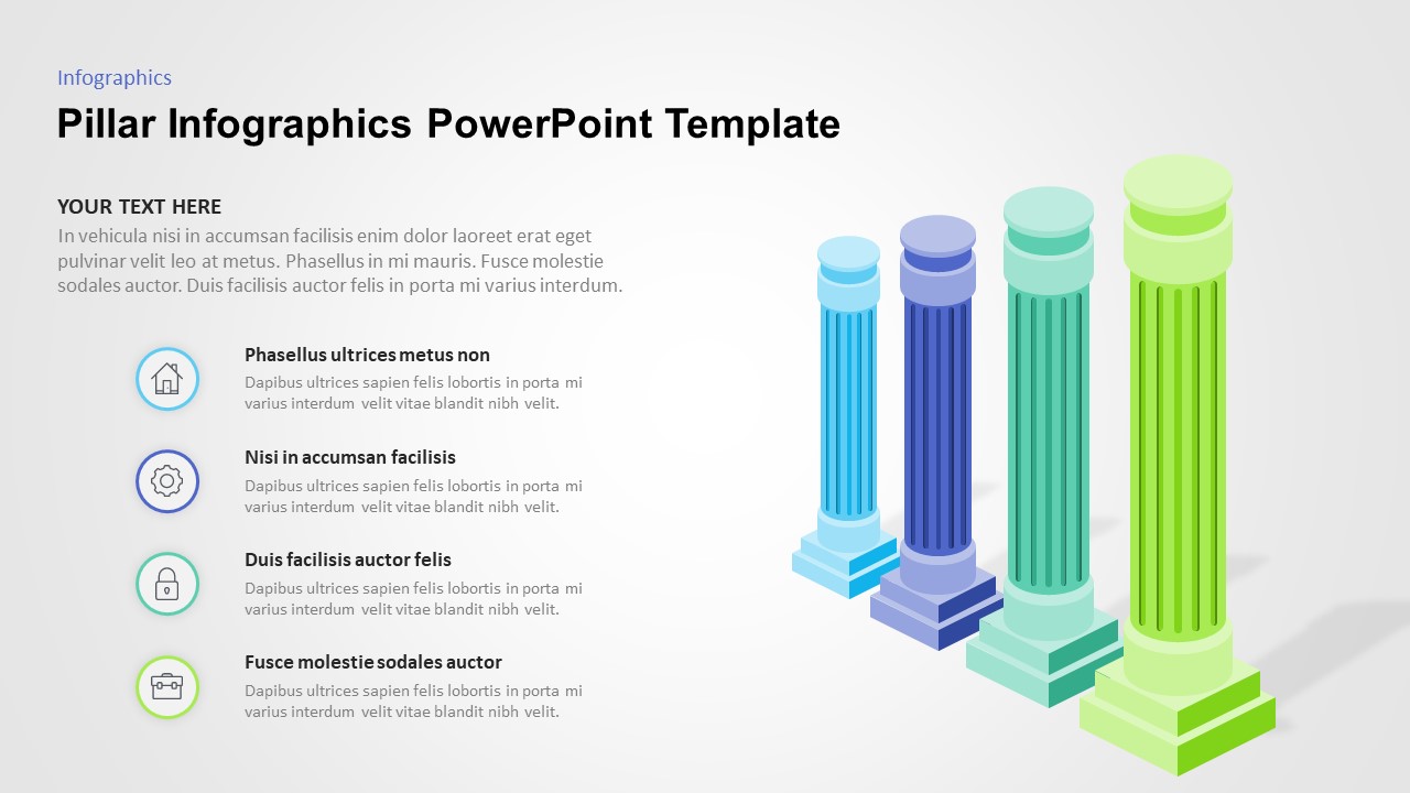 Pillars Infographic Template for Presentations Slidebazaar