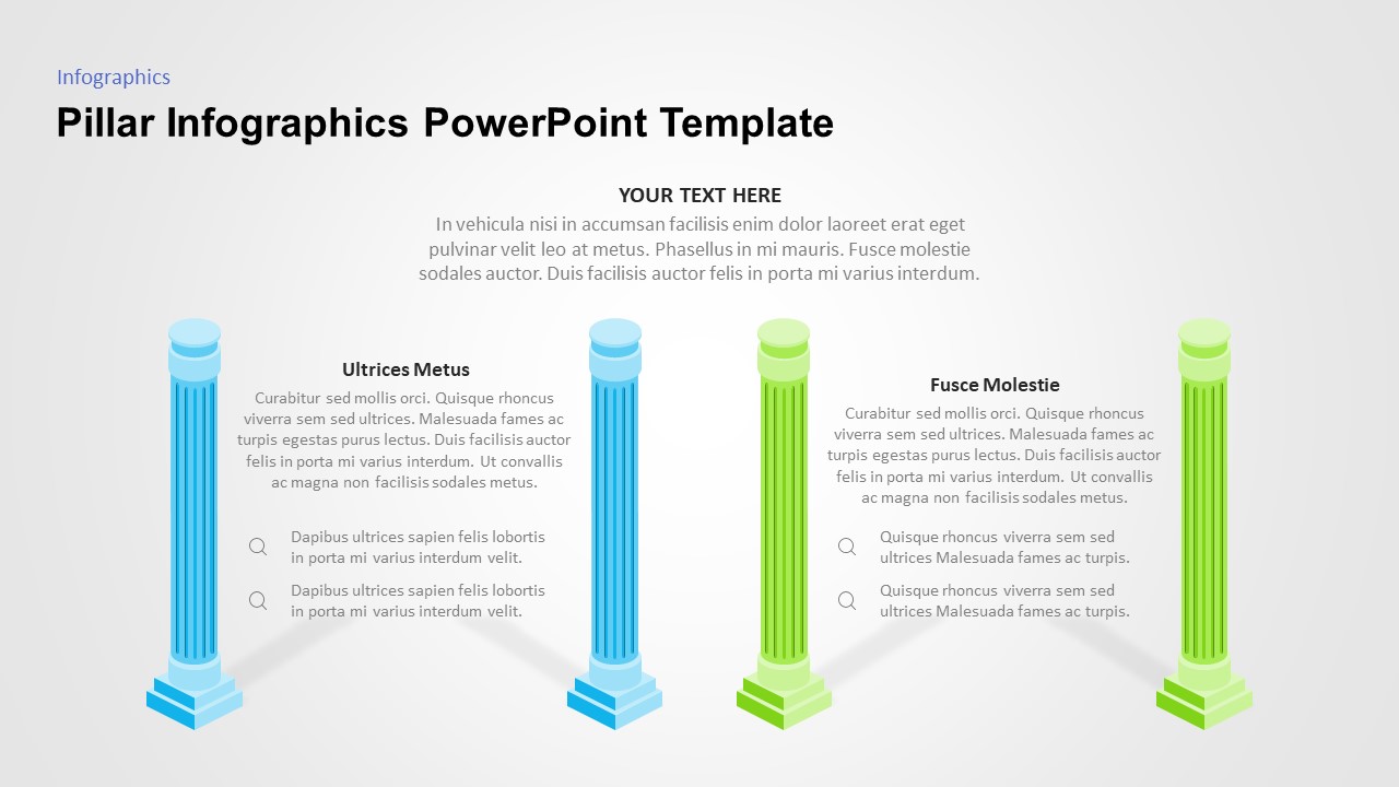 Pillars Infographic Template For Presentations | Slidebazaar