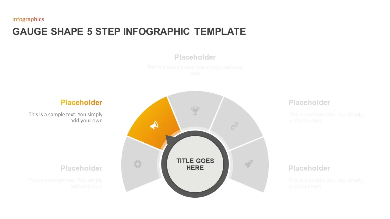 Gauge Shape 5 Step Infographic