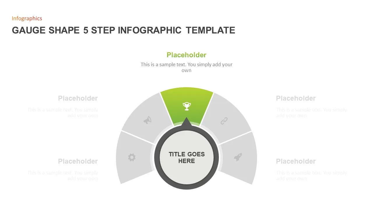 Gauge Shape 5 Step Infographic