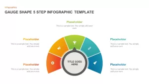 Gauge Shape 5 Step Infographic PowerPoint template