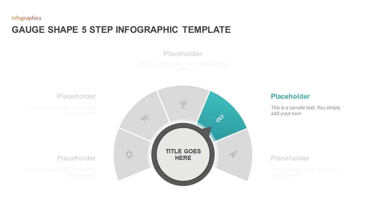 Gauge Shape 5 Step Infographic