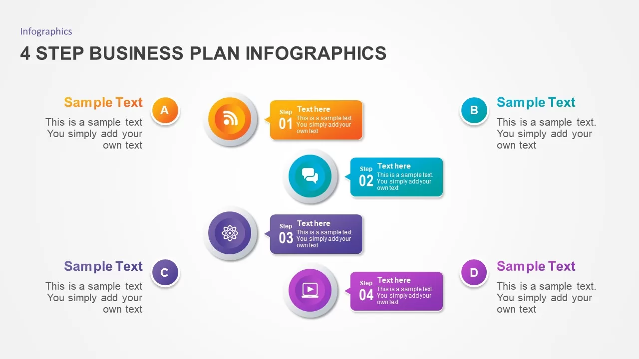 4 Step Business Plan Infographics