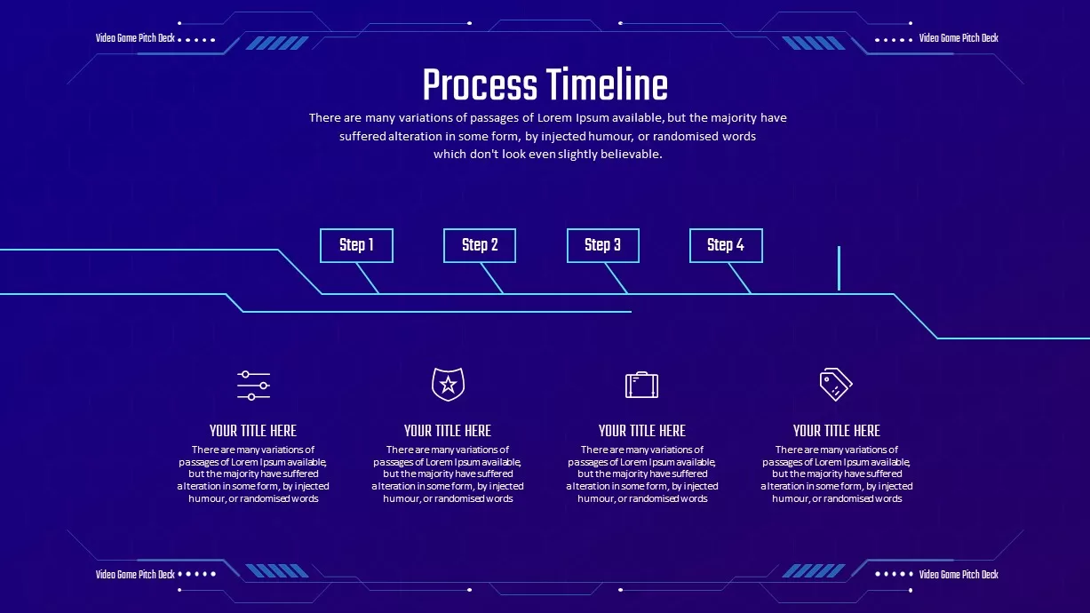 Video Game Pitch Deck process timelines slide
