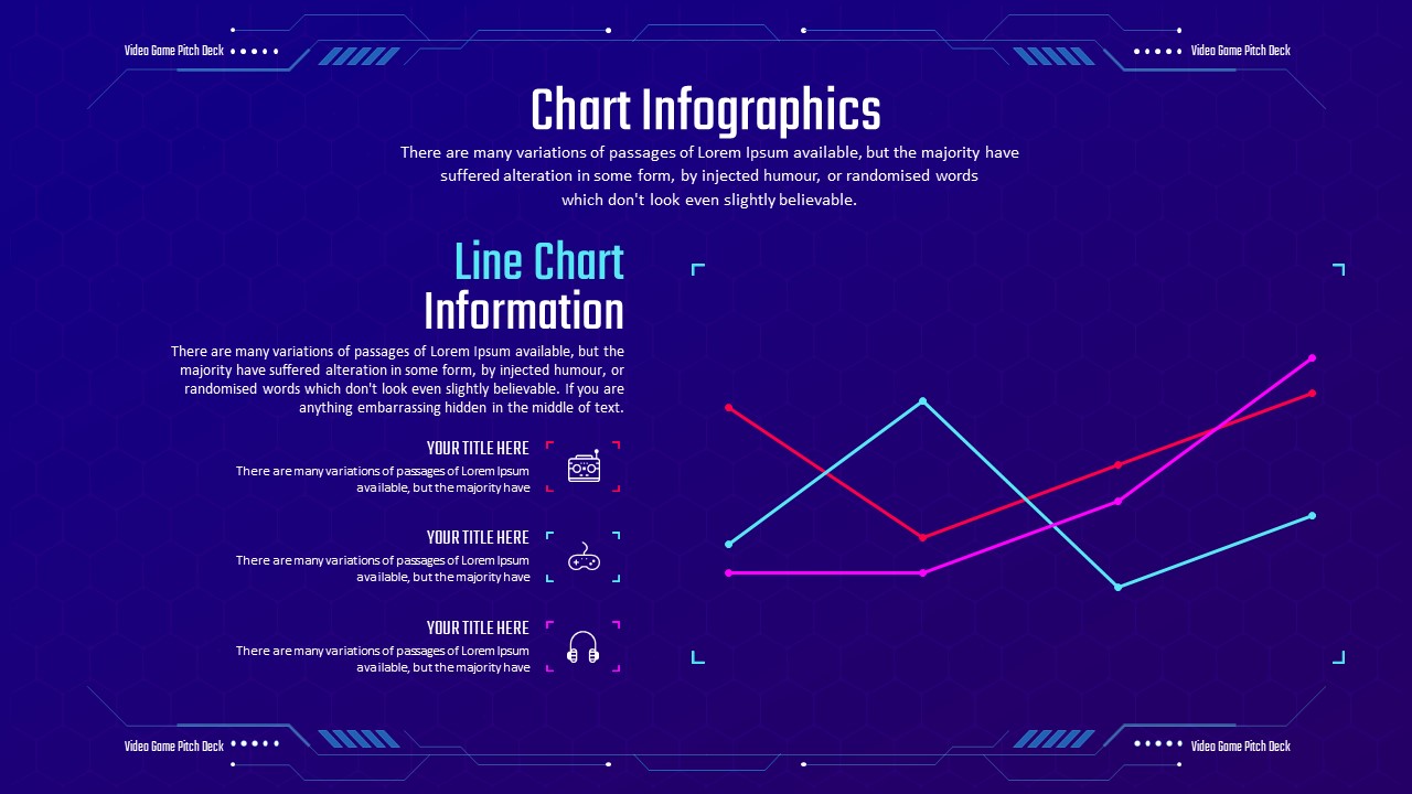 Video Game Pitch Deck PPT Template Product Chart Infographics Slide