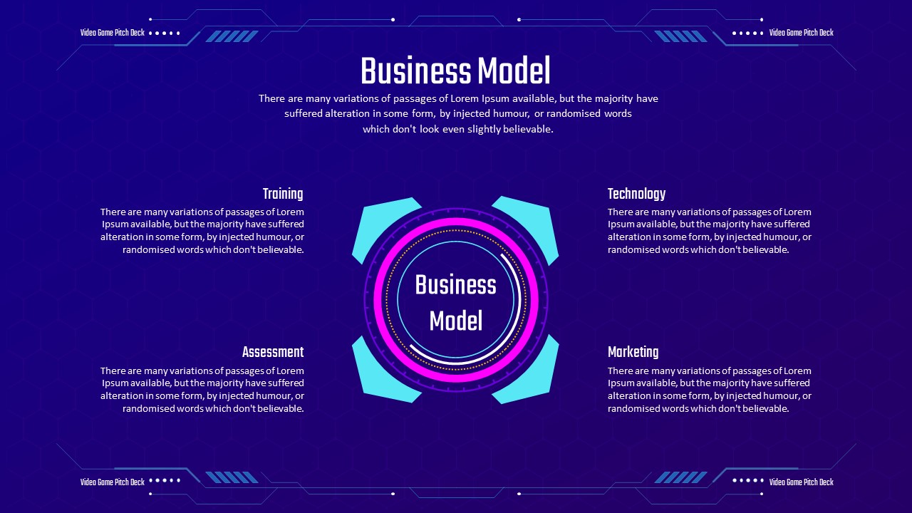 Video Game Pitch Deck PowerPoint Template Business Model Slide