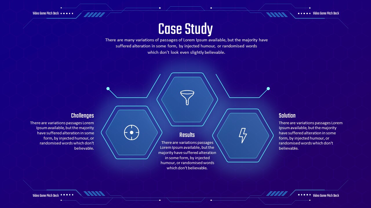 Video Game Pitch Deck PowerPoint Template Case Study Slide