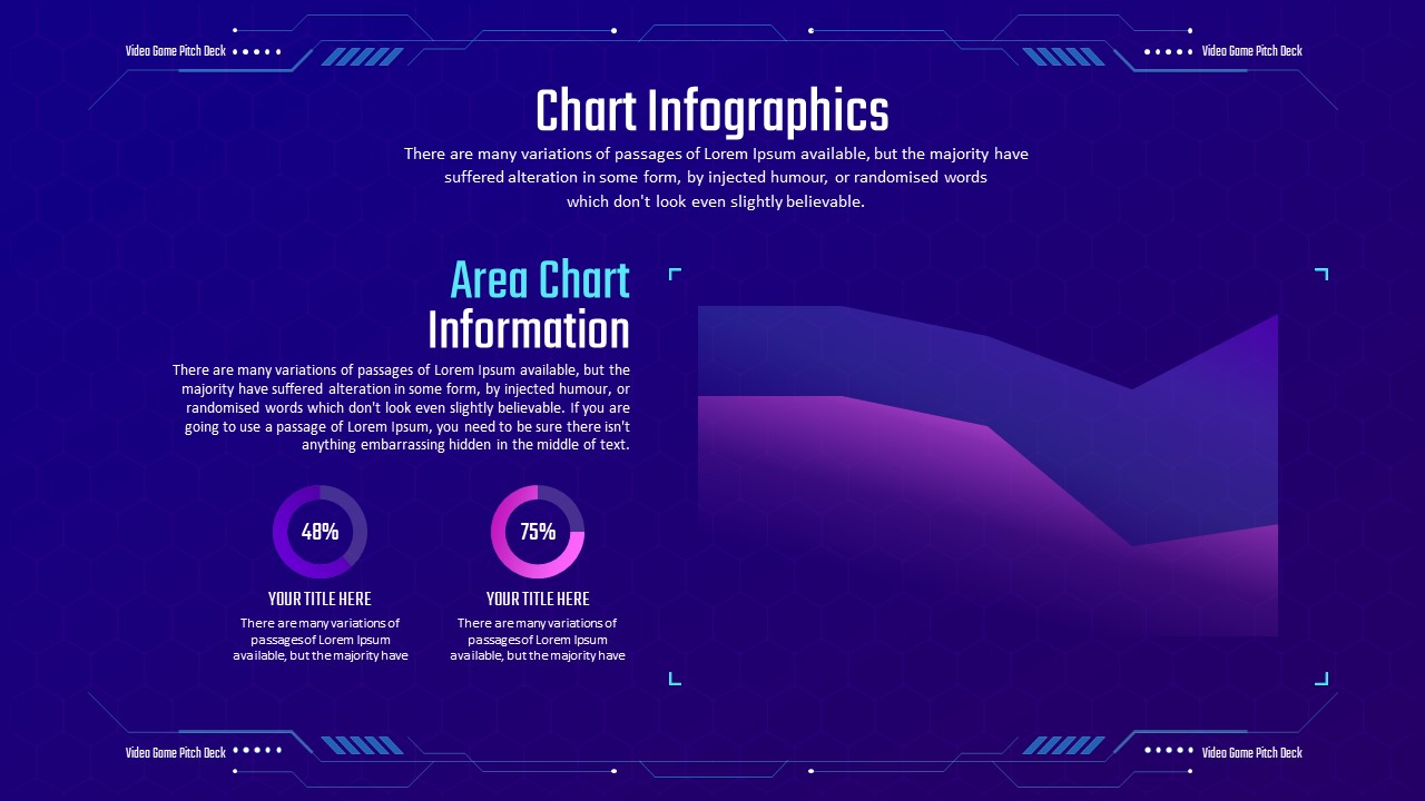 Video Game Pitch Deck PowerPoint Template Chart Infographics Slide