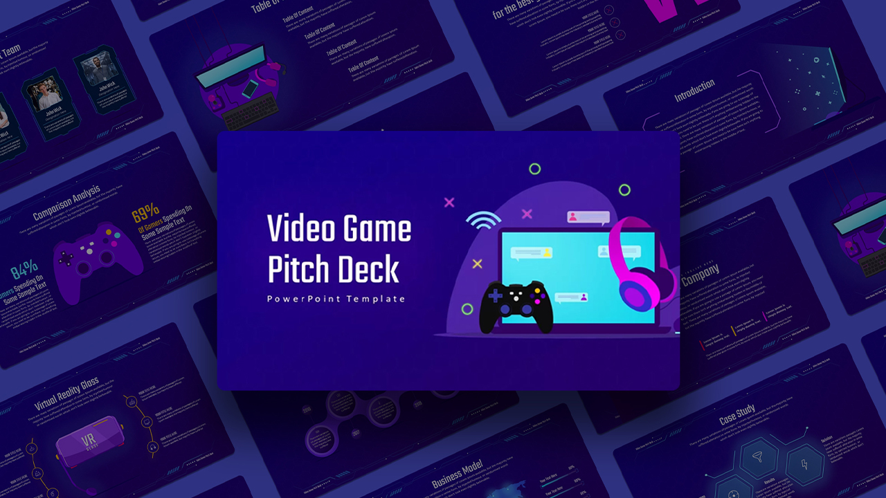 Video Game Pitch Deck PowerPoint Template