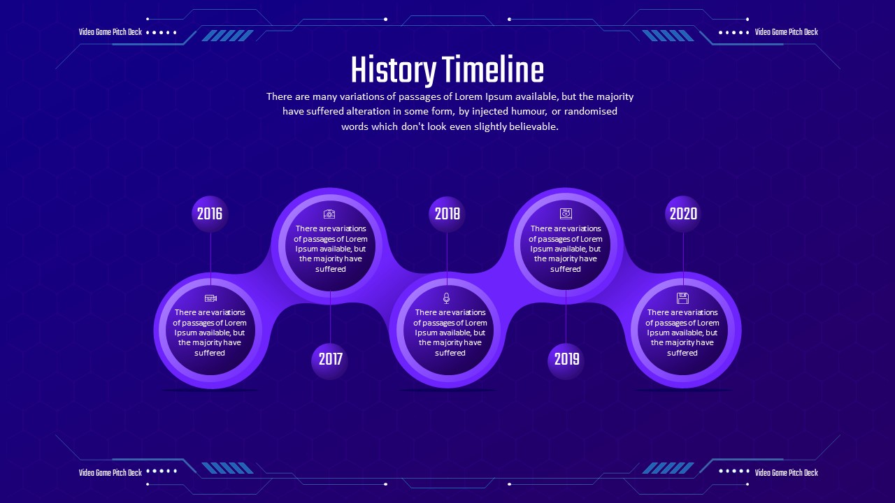 Video Game Pitch Deck PowerPoint Template Timeline Slide