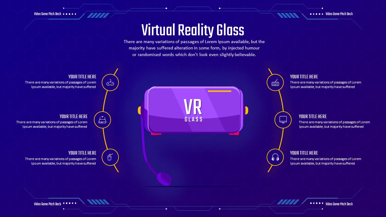 Video Game Pitch Deck PowerPoint Template virtual Reality Slide