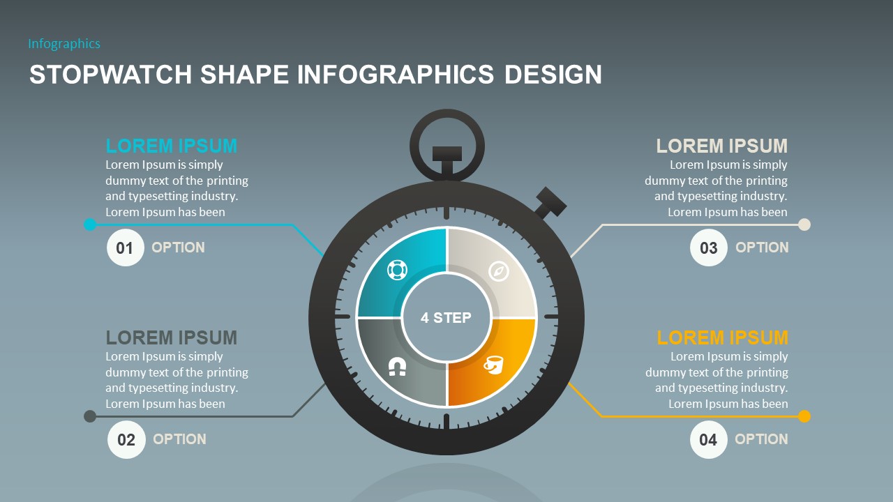 Stopwatch infographic template for PowerPoint and Keynote
