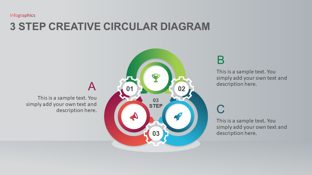 3 Step Circles Diagram For Powerpoint Slidemodel Riset 1026