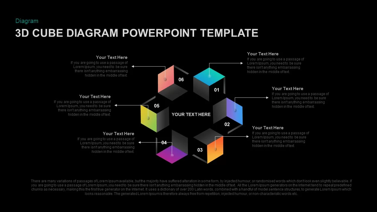 3D cube diagram template