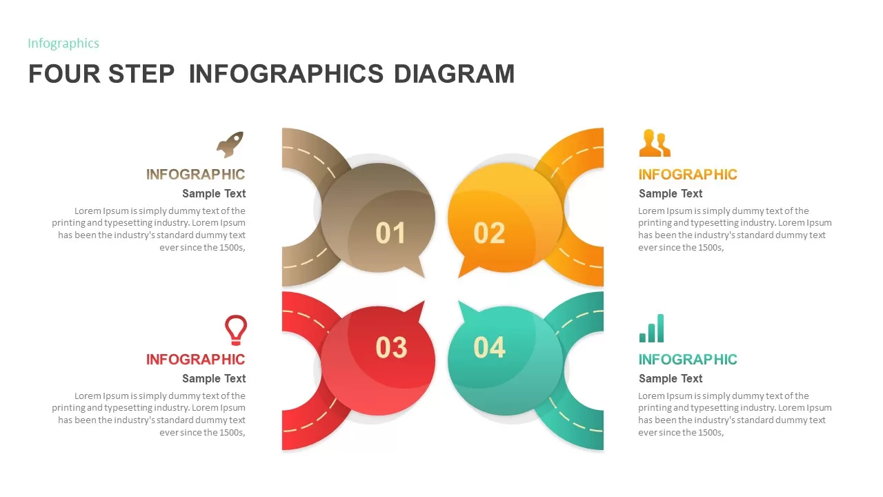 4 step infographics diagram