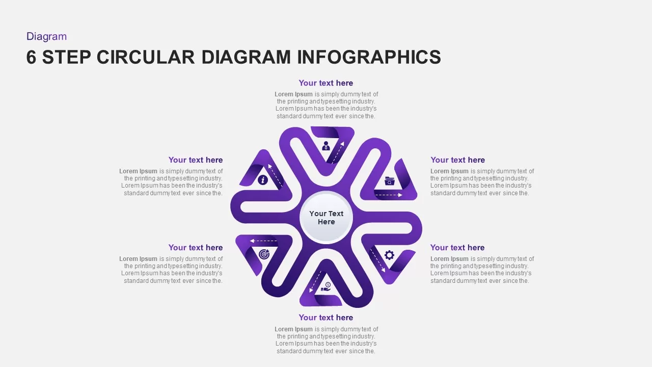 6 step circular infographic diagrams