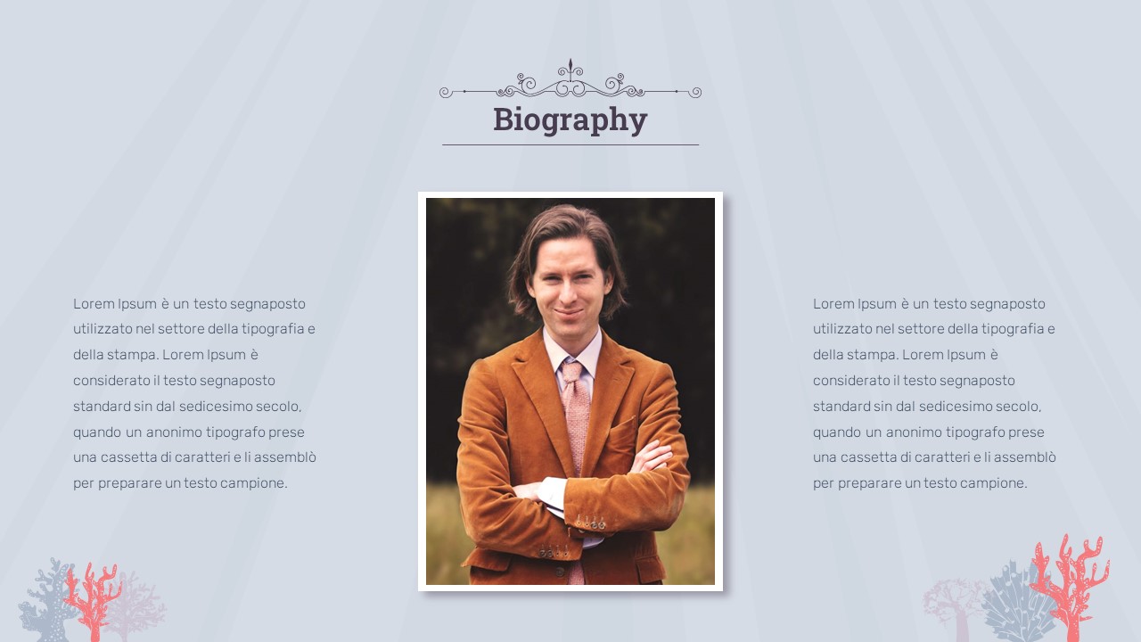 Wes Anderson Inspired PowerPoint Template biography