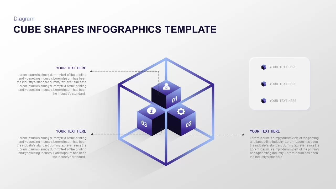 cube shapes infographics template