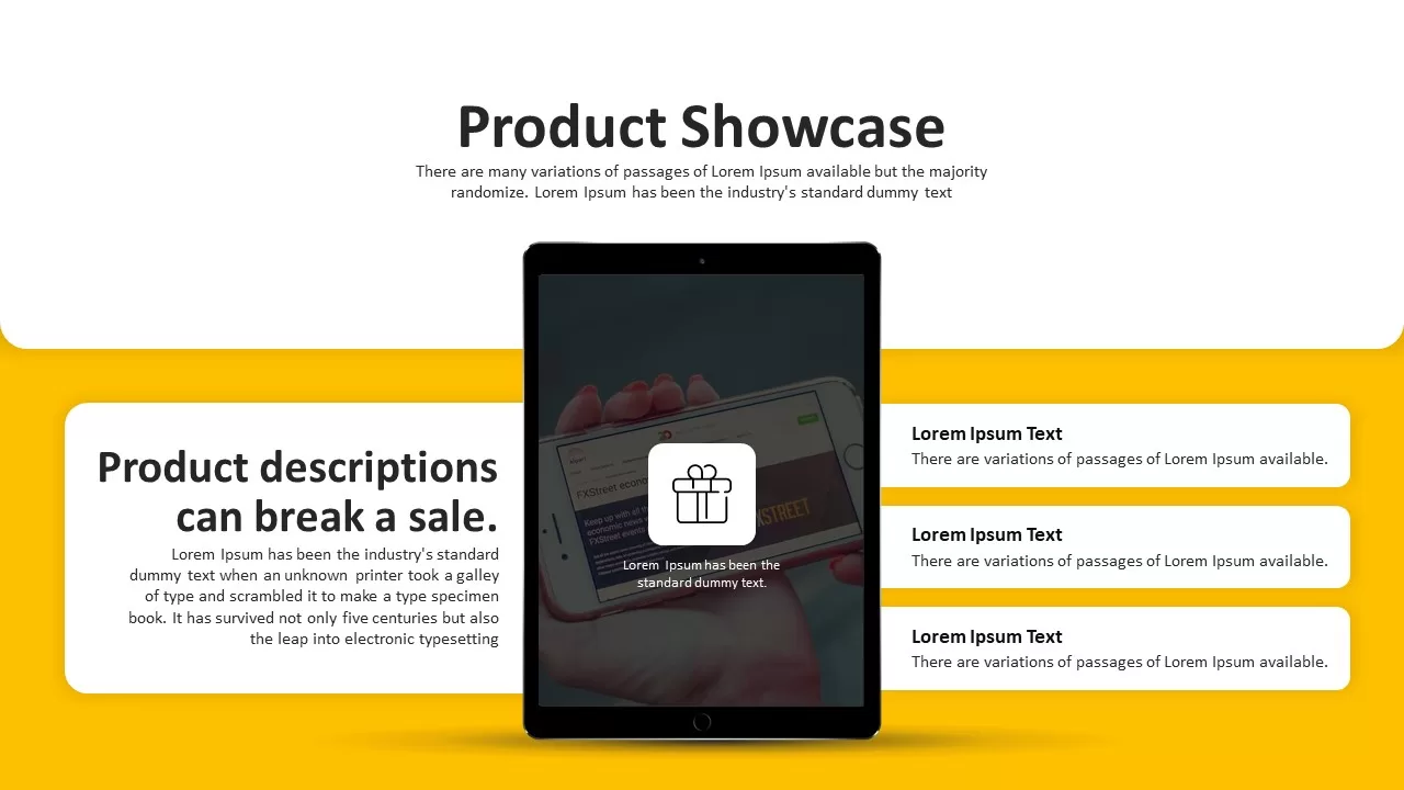 online shopping product showcase