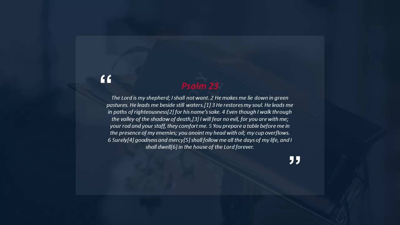 psalm 23 quote slide