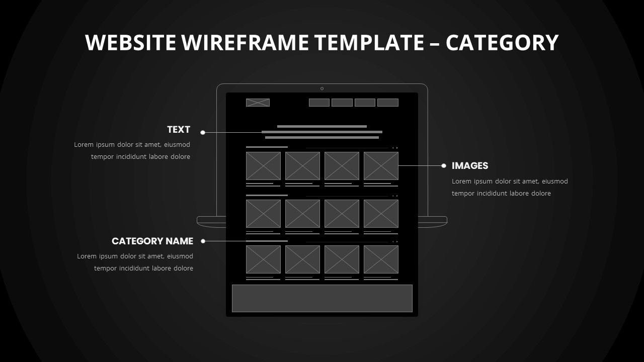 website wireframe mockup free powerpoint