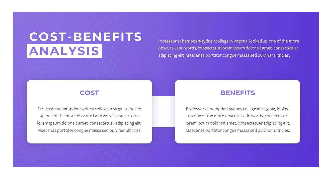 cost benefits analysis