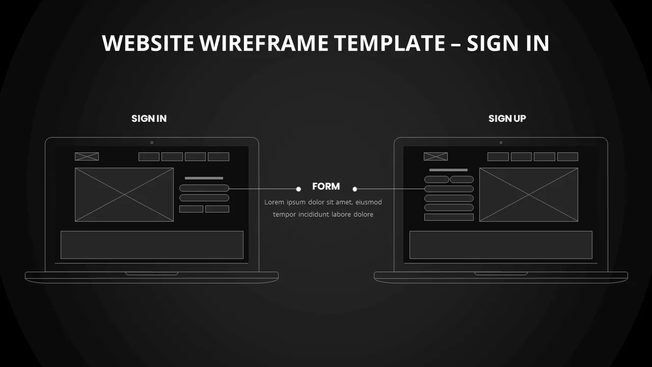 webiste wireframe signin template