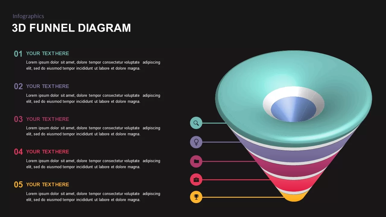 3d funnel diagram ppt