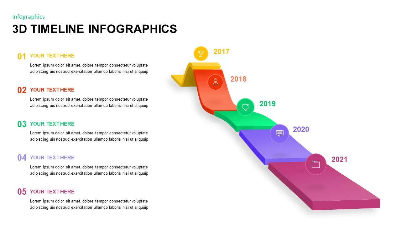 Animated 3d timeline infographics