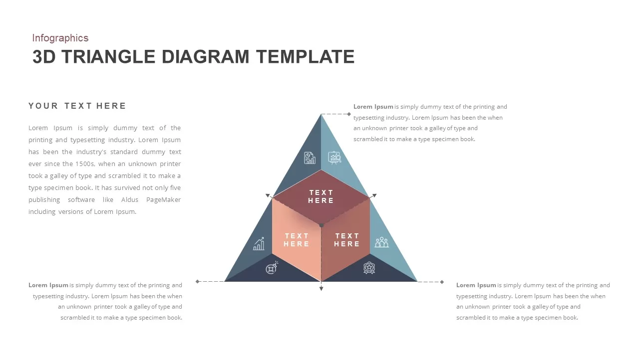 3D Triangle Diagram PowerPoint Template 