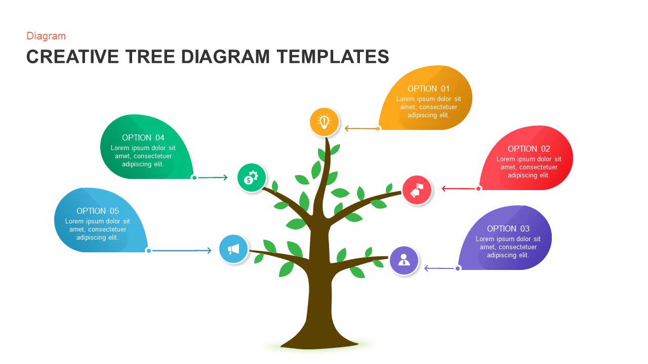 Creative Tree Diagram PowerPoint Templates 